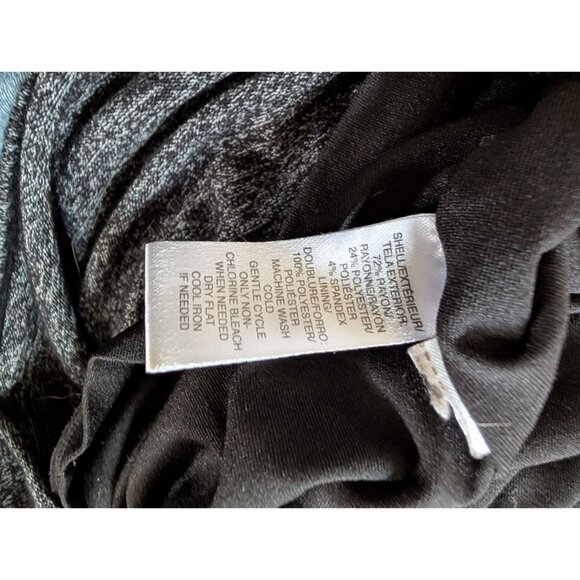 Loft Womens Long Sleeve Heathered Gray Ruched Dress Size S - Picture 6 of 8